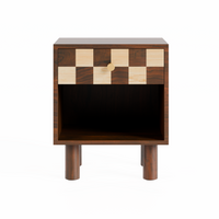 Chess bedside table, wooden bedside table, nightstand