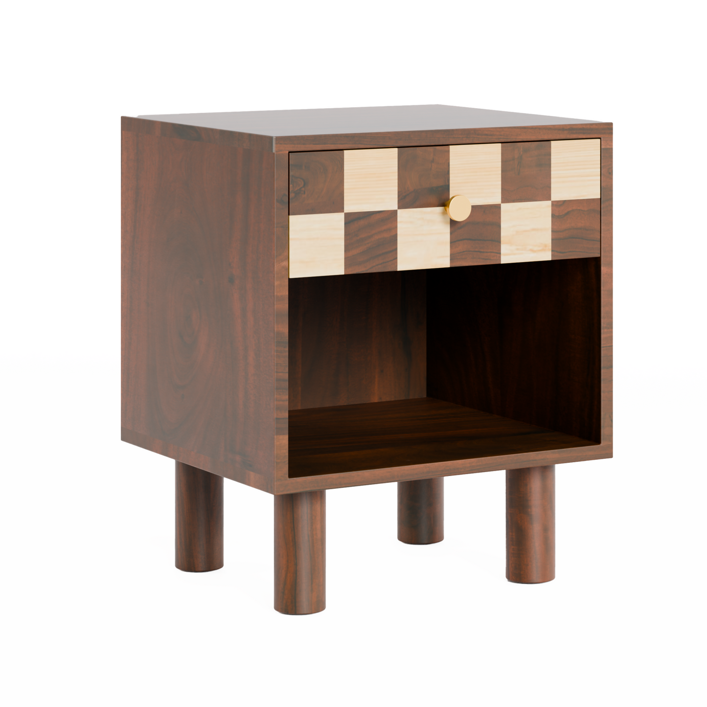 Chess bedside table, wooden bedside table, nightstand