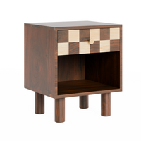 Chess bedside table, wooden bedside table, nightstand