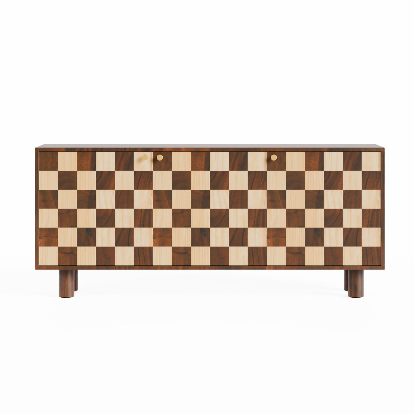 Cess sideboard, checkered sideboard, acacia wood and pine sideboard, 3 door sideboard