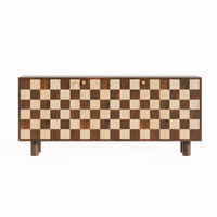 Cess sideboard, checkered sideboard, acacia wood and pine sideboard, 3 door sideboard