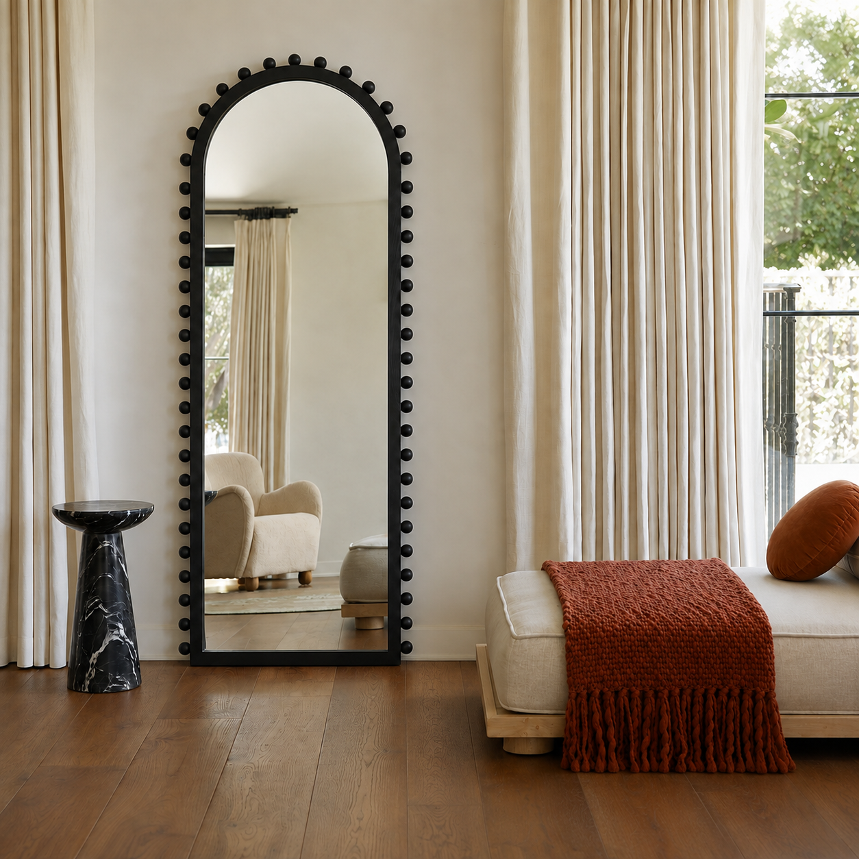 Bobbin Floor Mirror